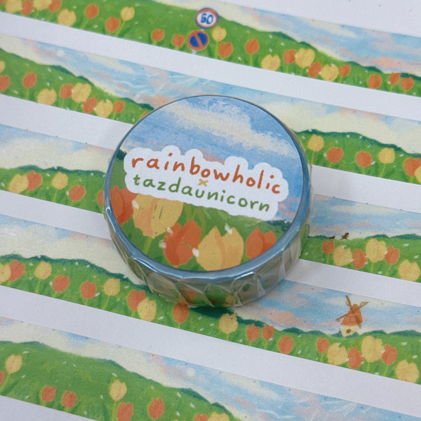 (MT129) Original Rainbowholic x Tazdaunicorn Beautiful Scenery Washi Tape
