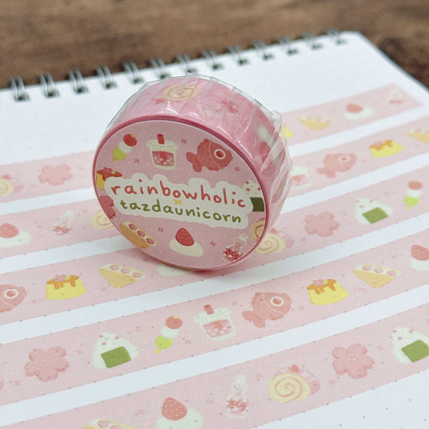 (MT123) Original Rainbowholic x Tazdaunicorn Sakura Snacks Washi Tape