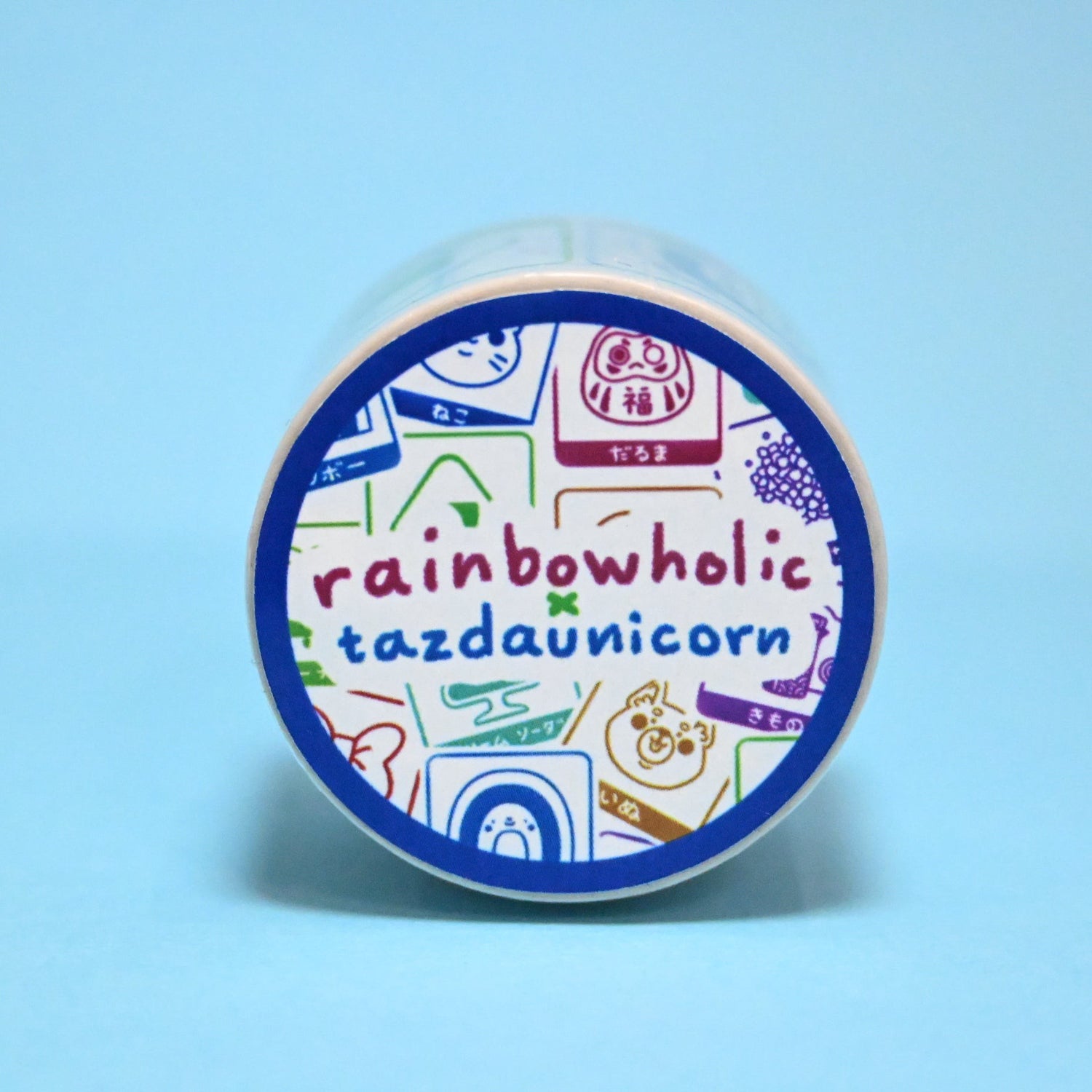 (MT116) Original Rainbowholic x Tazdaunicorn Rainbowholic Stamp Rally S1 Easy Cut Washi Tape 3cm