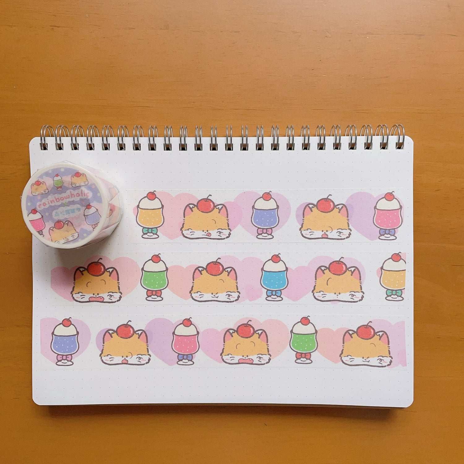 (MT087) Rainbowholic x Fukupopoya Cream Soda Washi Tape 3cm