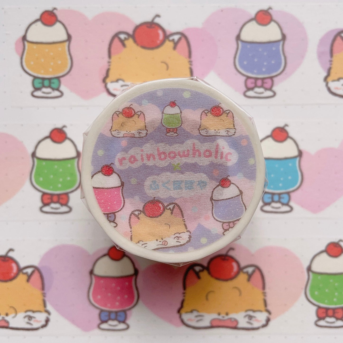 (MT087) Rainbowholic x Fukupopoya Cream Soda Washi Tape 3cm