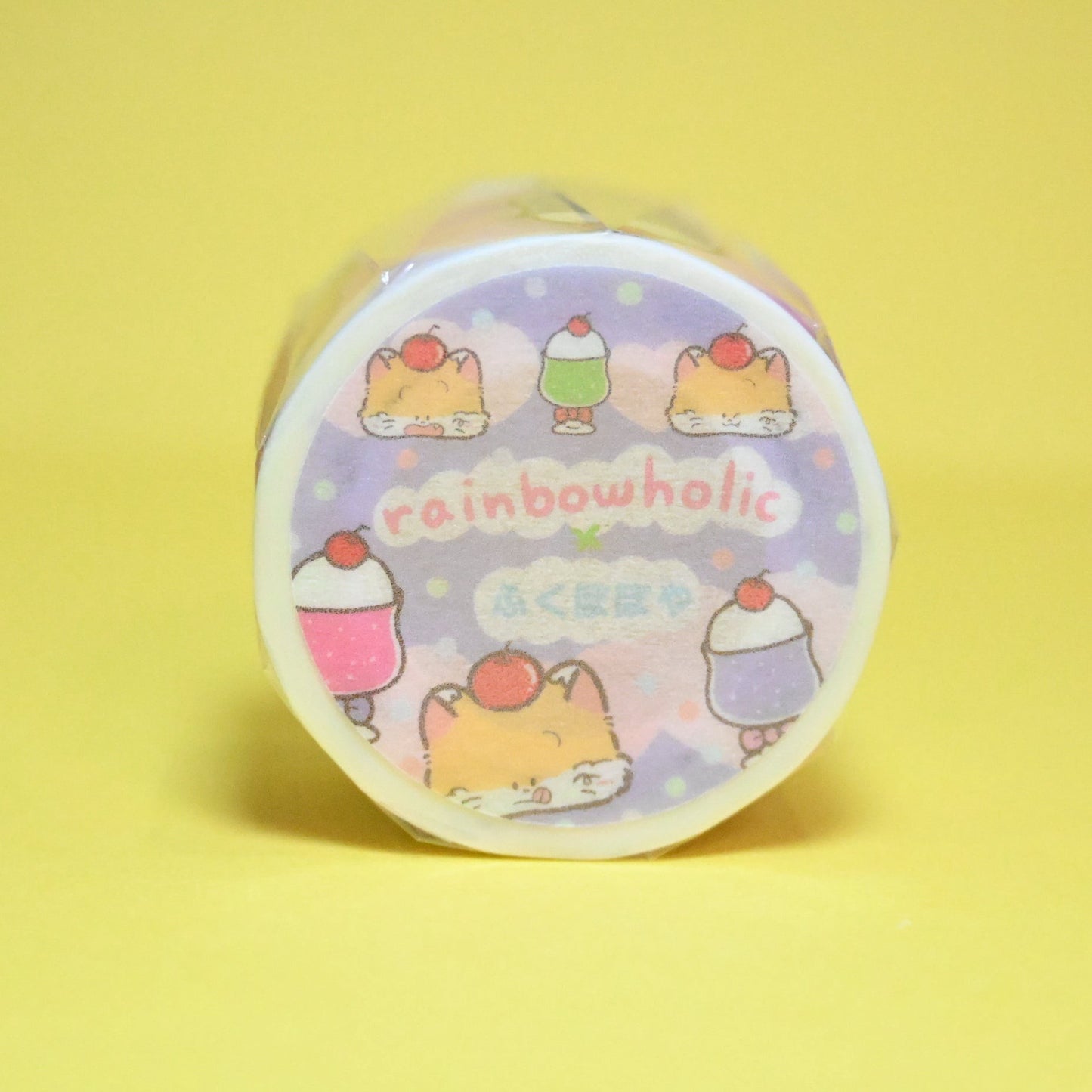 (MT087) Rainbowholic x Fukupopoya Cream Soda Washi Tape 3cm