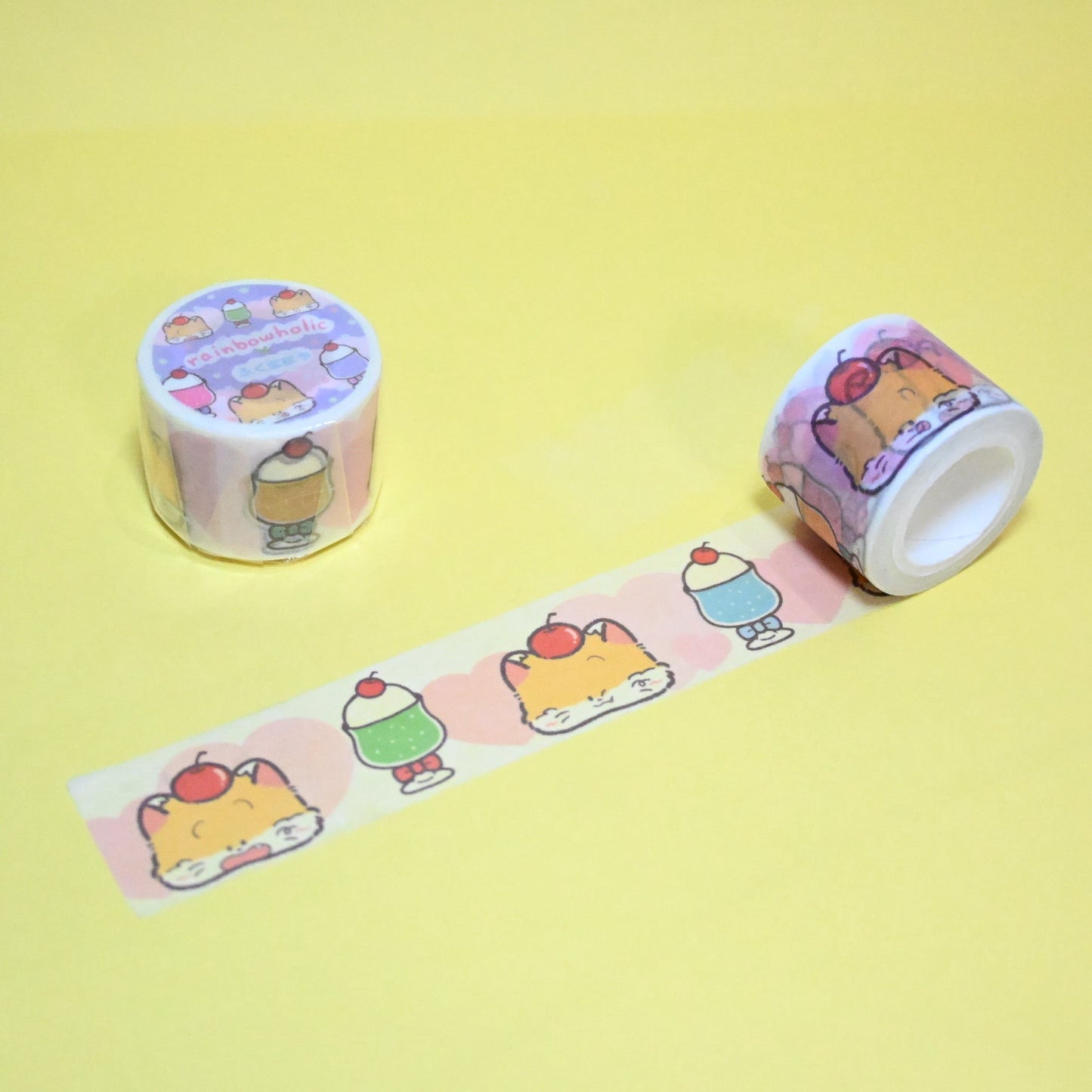 (MT087) Rainbowholic x Fukupopoya Cream Soda Washi Tape 3cm