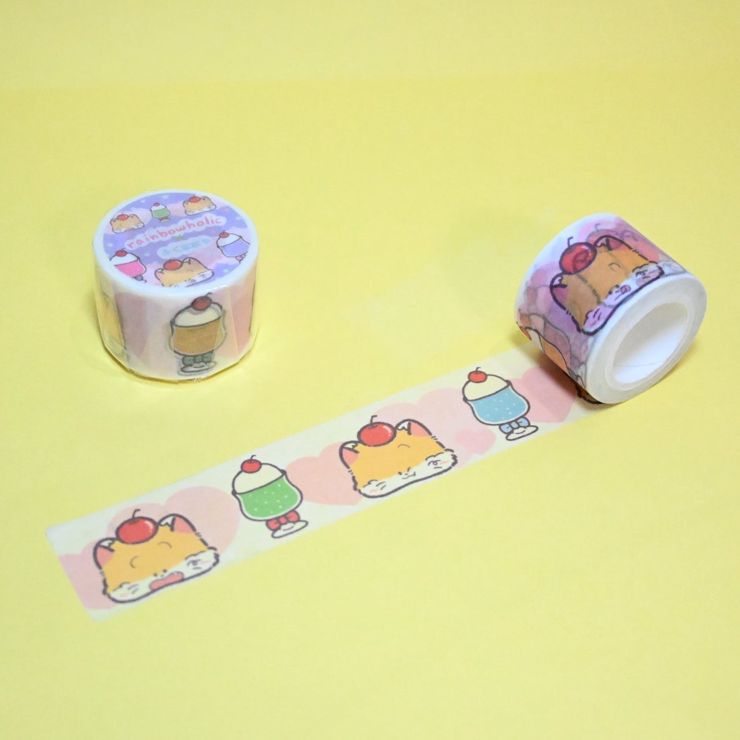 (MT087) Rainbowholic x Fukupopoya Cream Soda Washi Tape 3cm