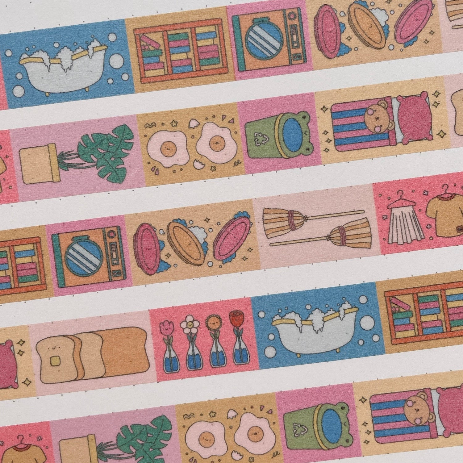 (MT079) Original Rainbowholic x Tazdaunicorn House Chores Washi Tape