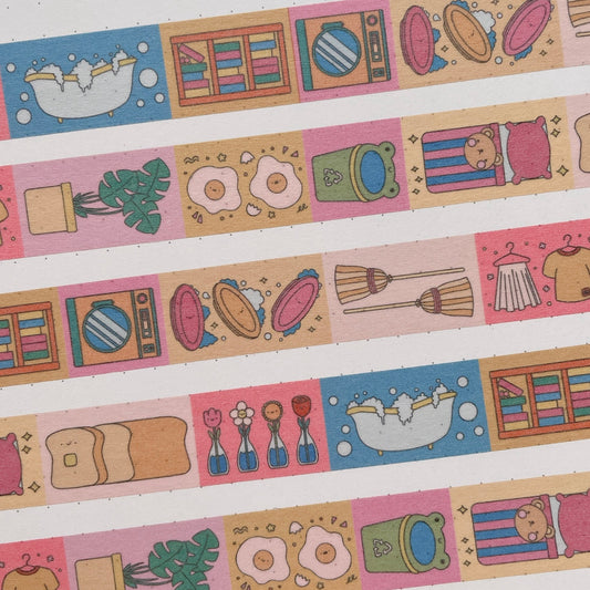 (MT079) Original Rainbowholic x Tazdaunicorn House Chores Washi Tape