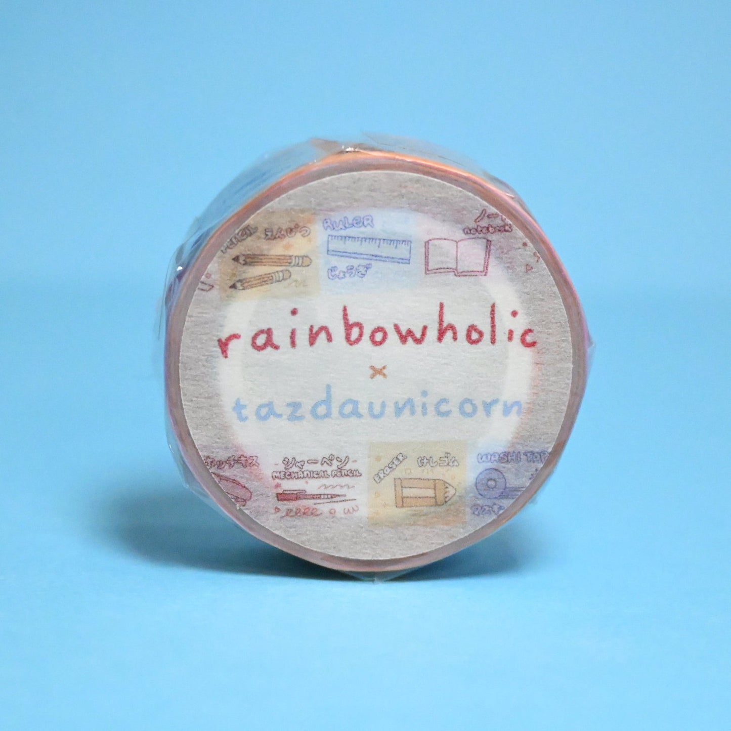 (MT053) Original Rainbowholic x Tazdaunicorn Stationery Words Washi Tape