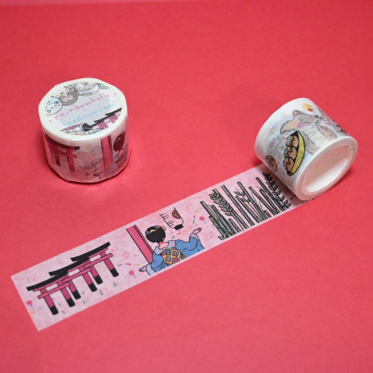 (MT046) Rainbowholic x Tazdaunicorn Kansai Region (Kyoto, Osaka, etc.) Washi Tape 3cm