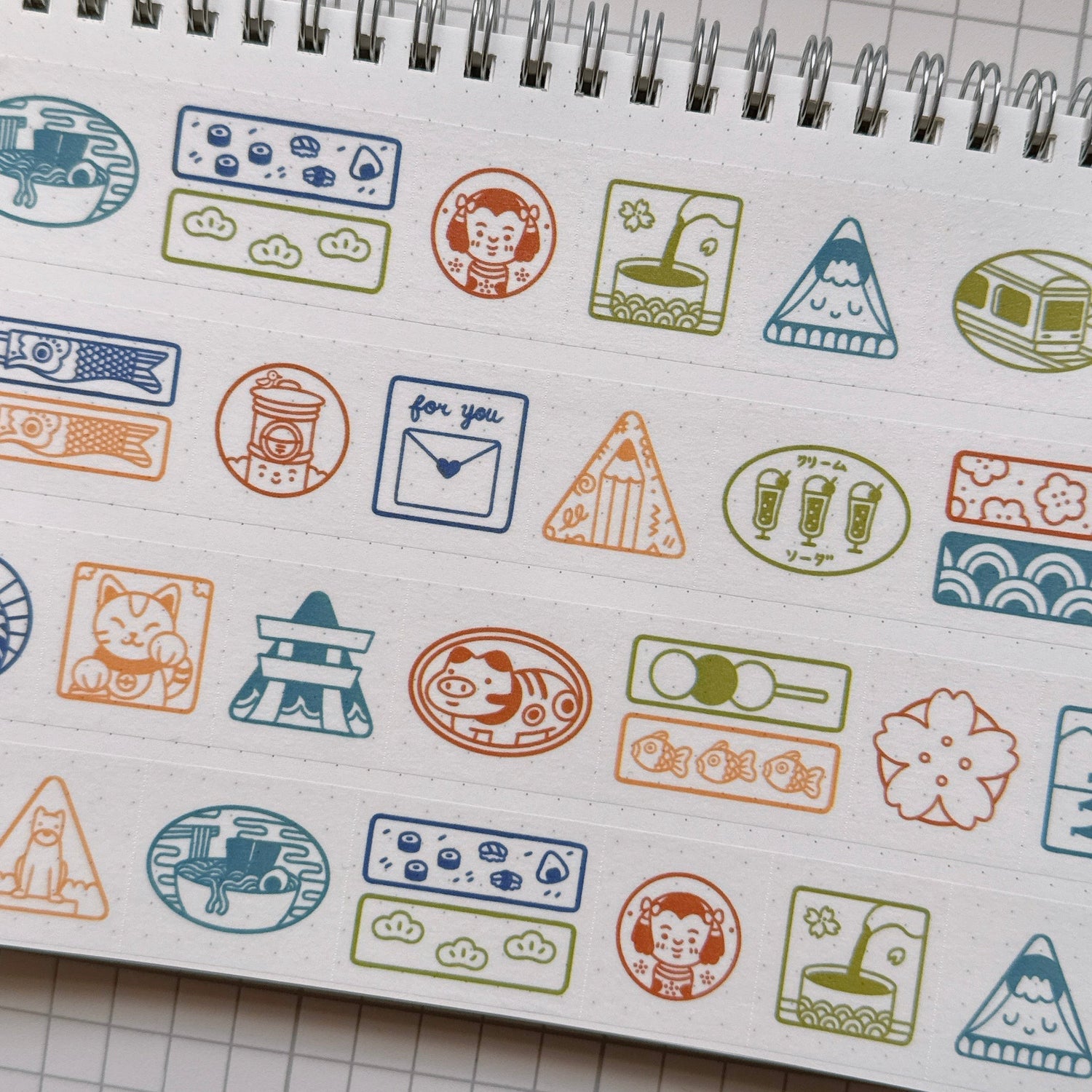 (MT112) Original Rainbowholic x Tazdaunicorn Rainbowholic Japan Stamp Easy Cut Washi Tape 3cm