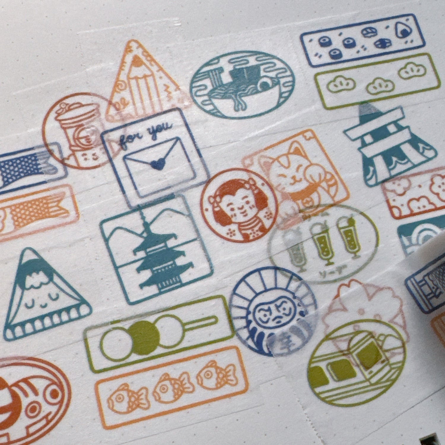(MT112) Original Rainbowholic x Tazdaunicorn Rainbowholic Japan Stamp Easy Cut Washi Tape 3cm