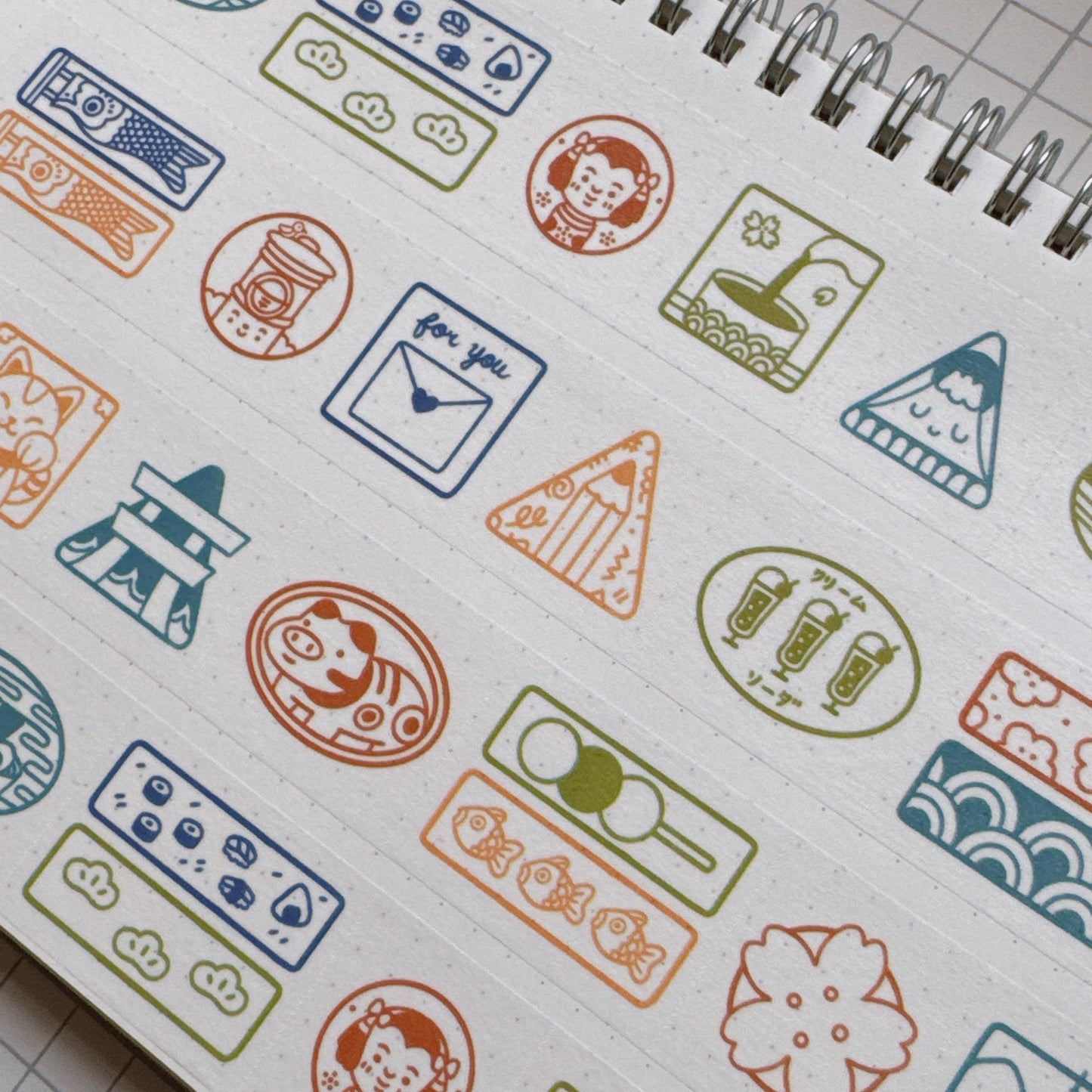 (MT112) Original Rainbowholic x Tazdaunicorn Rainbowholic Japan Stamp Easy Cut Washi Tape 3cm
