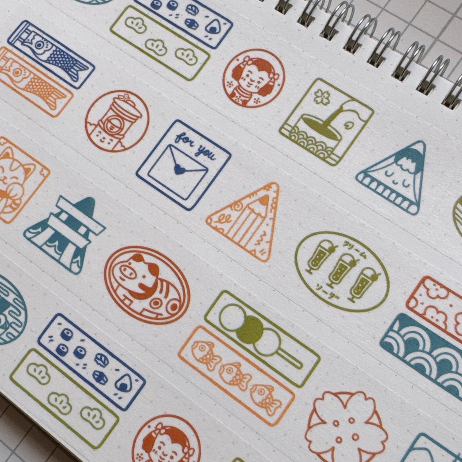 (MT112) Original Rainbowholic x Tazdaunicorn Rainbowholic Japan Stamp Easy Cut Washi Tape 3cm