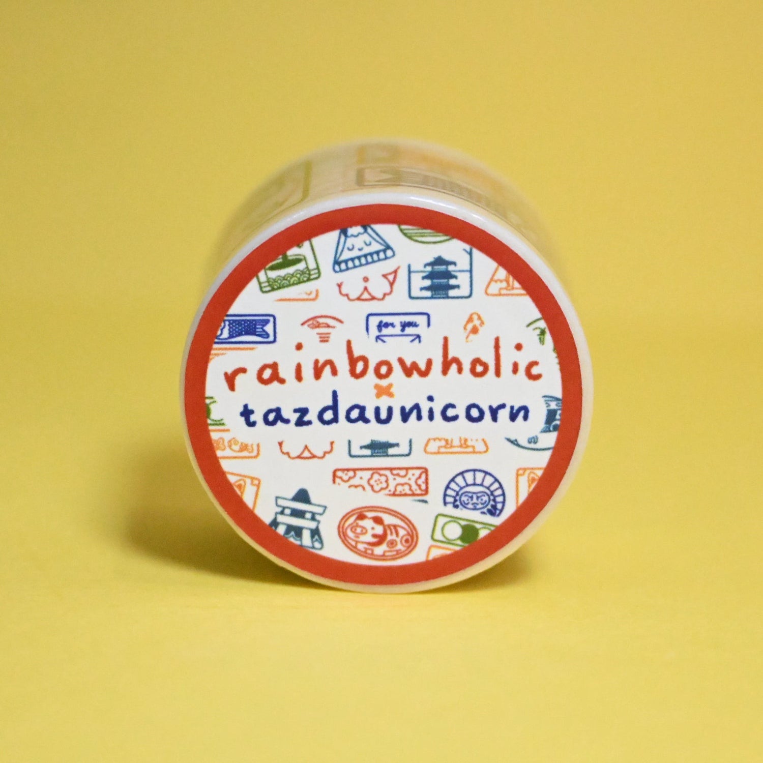 (MT112) Original Rainbowholic x Tazdaunicorn Rainbowholic Japan Stamp Easy Cut Washi Tape 3cm