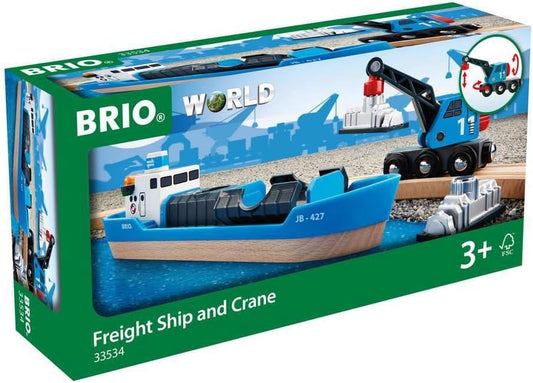 Container & Crane Wagon 4 pieces | Brio