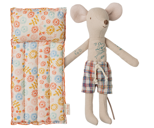 Beach Mouse Dad with Air Mattress Flower | Maileg