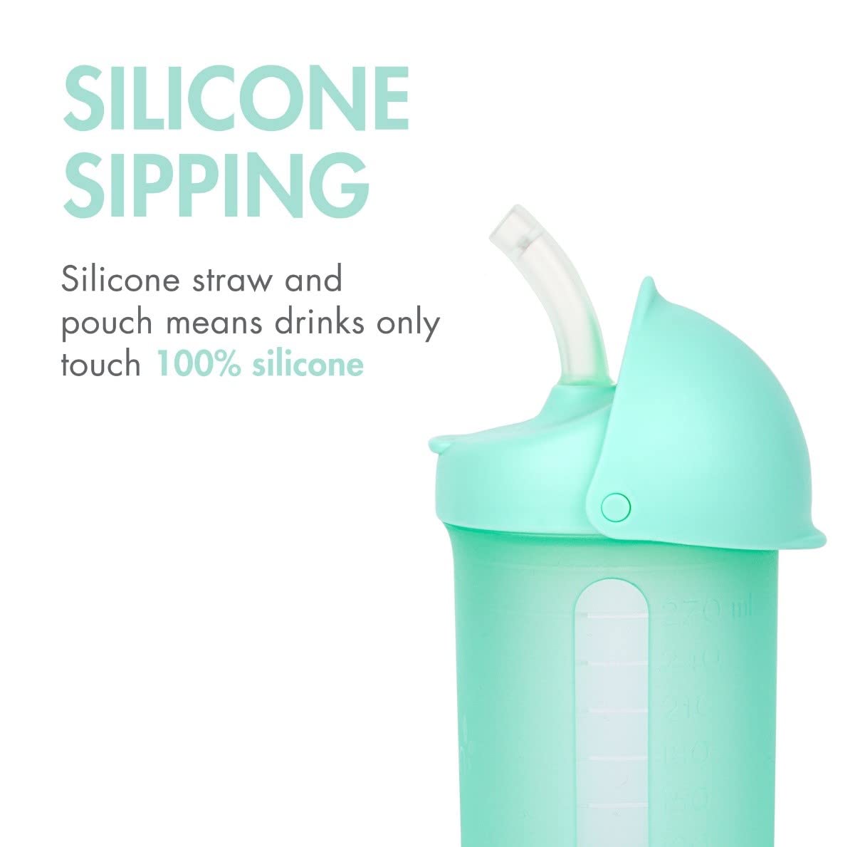 SWIG Water Bottle with Silicone Straw - Mint | Boon
