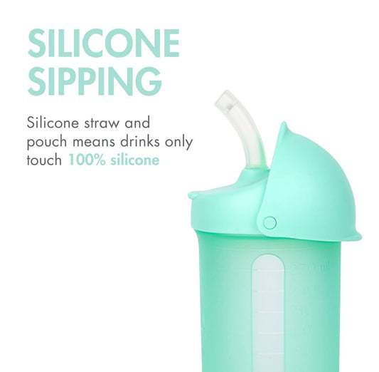 SWIG Water Bottle with Silicone Straw - Mint | Boon