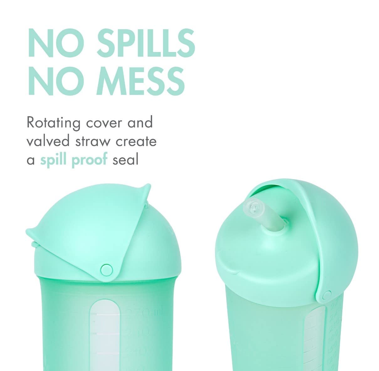 SWIG Water Bottle with Silicone Straw - Mint | Boon