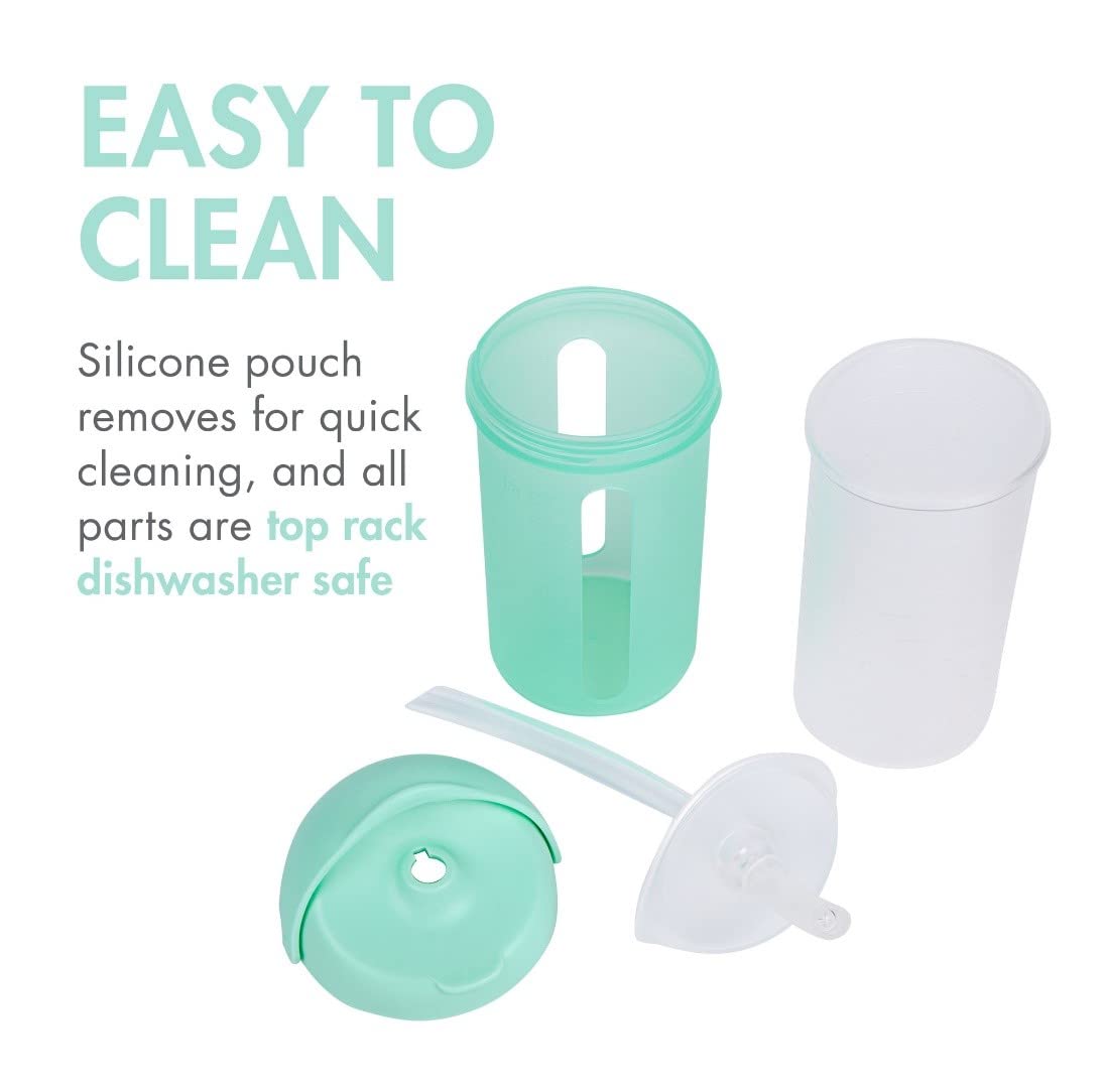 SWIG Water Bottle with Silicone Straw - Mint | Boon