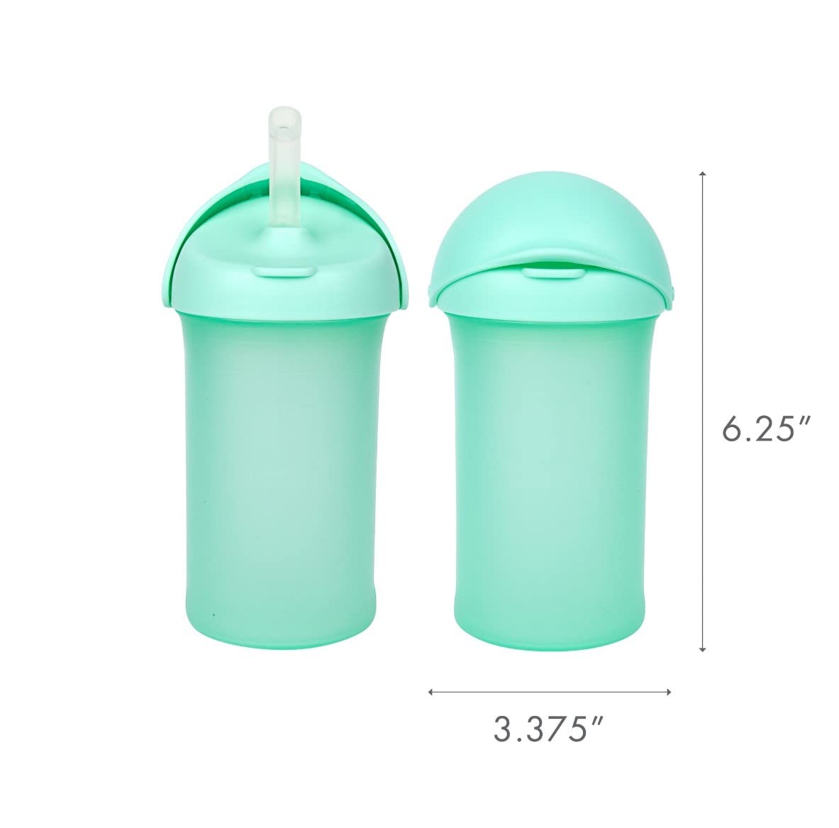 SWIG Water Bottle with Silicone Straw - Mint | Boon