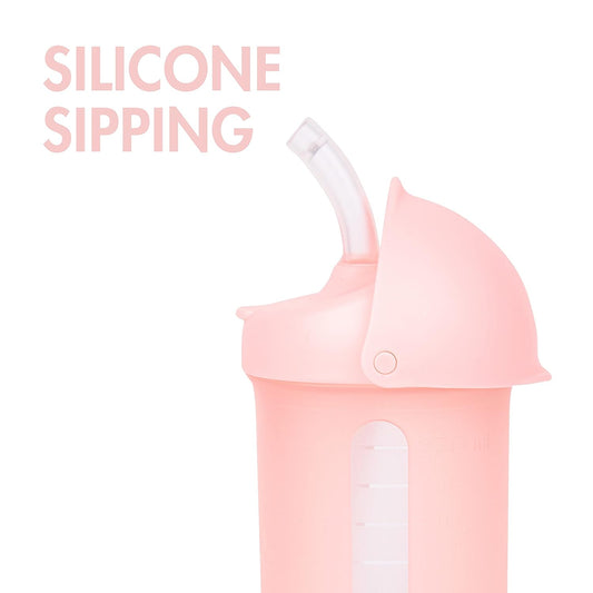 SWIG Water Bottle with Silicone Straw - Blush | Boon