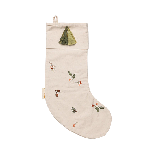 Christmas Stocking Yule Green Embroidery