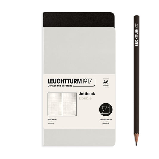 Jottbook (A6) Dotted, Light Grey And Black | Leuchtturm