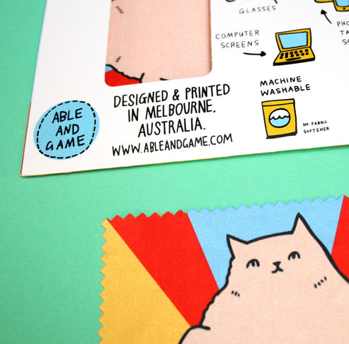 Microfibre Cloth For Glasses - Cat Belly | Able and Game