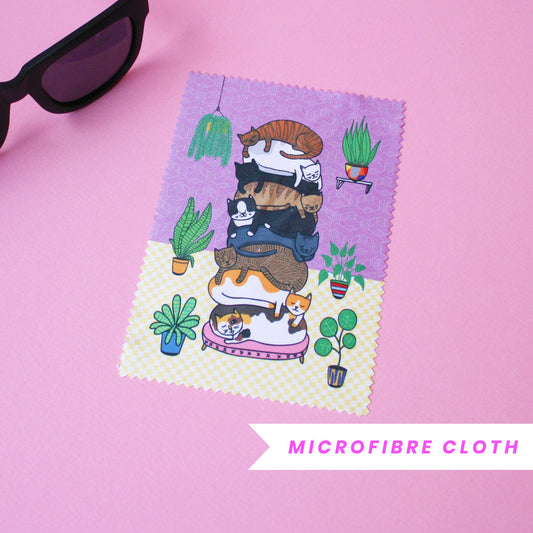 Microfibre Cloth For Glasses - Cat Stack | Able and Game