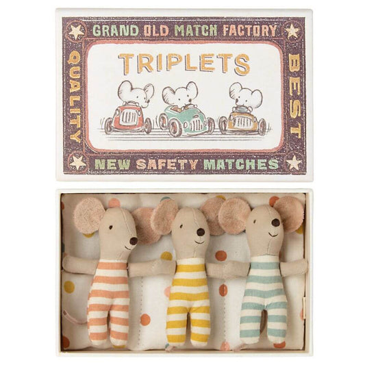 Triplets Baby Mice in box | Maileg
