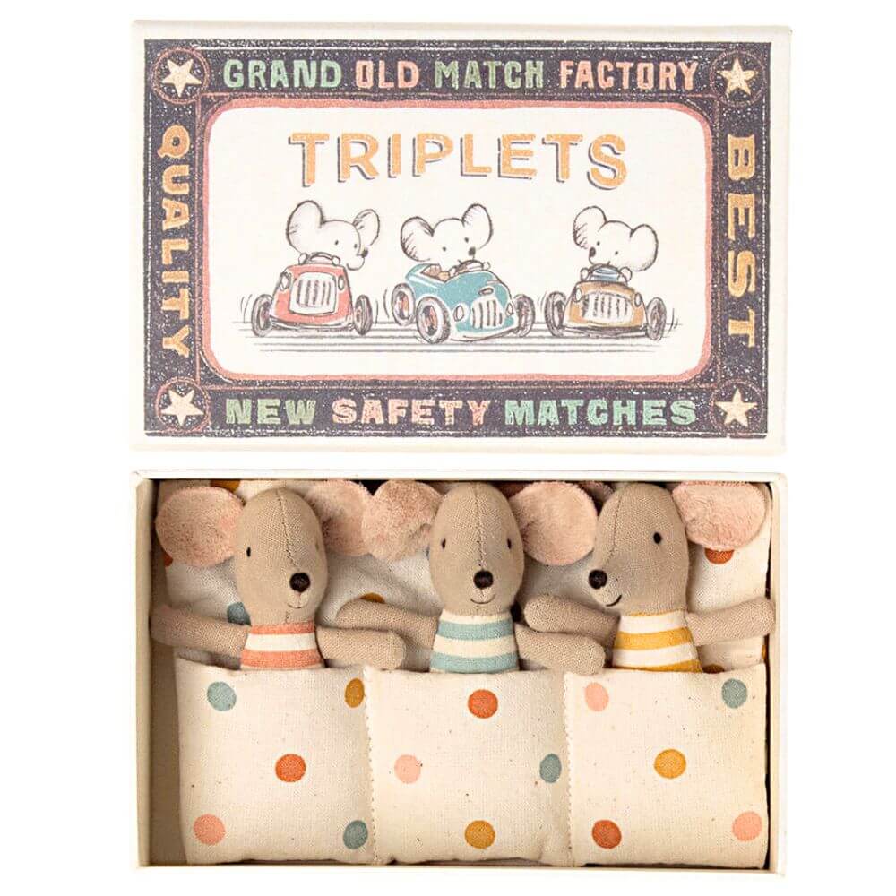 Triplets Baby Mice in box | Maileg