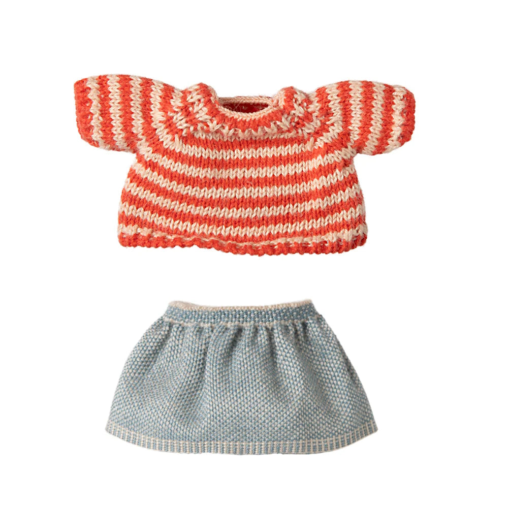 Knitted Sweater and Skirt Big Sister Mouse | Maileg