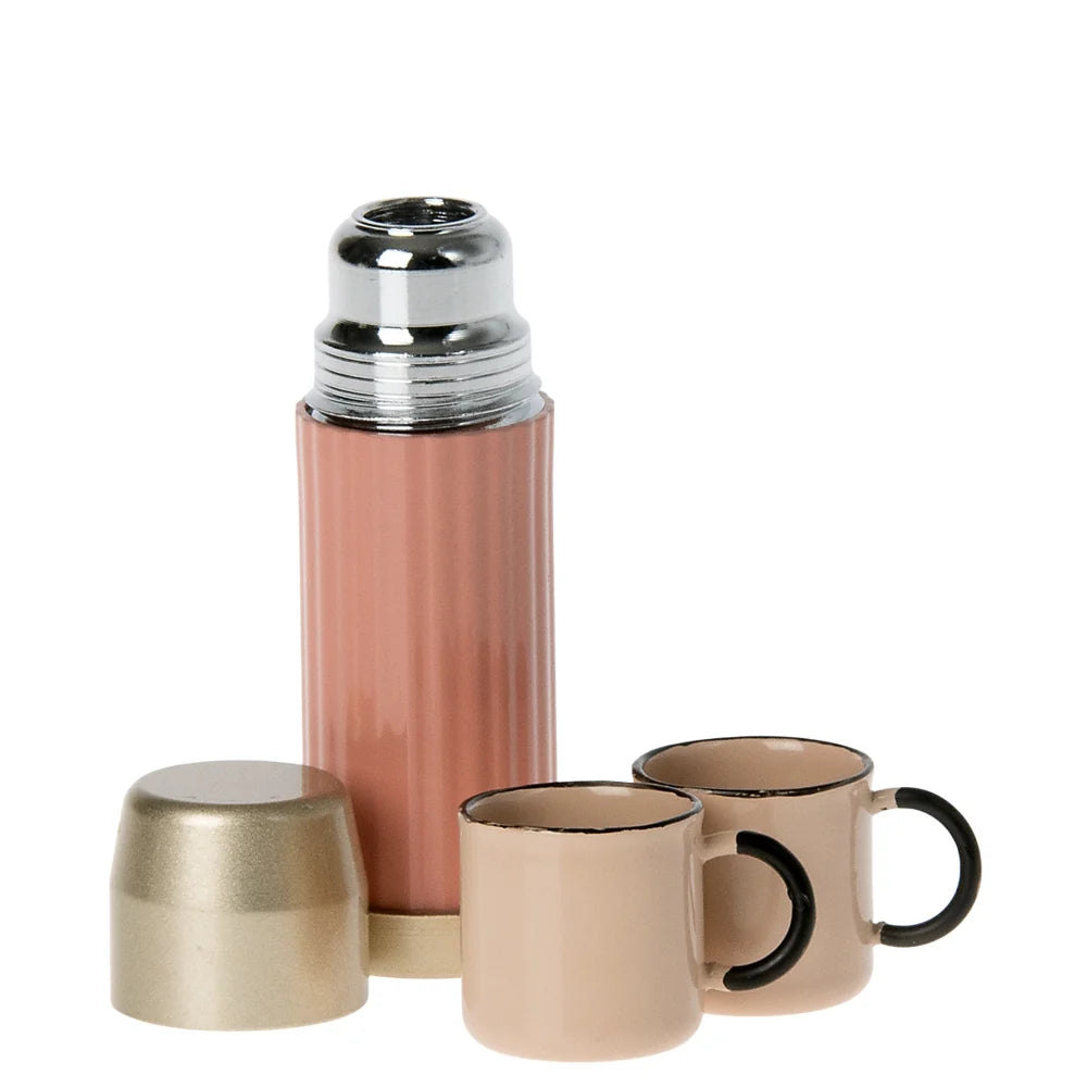 Maileg Miniature Thermos And Cups Coral