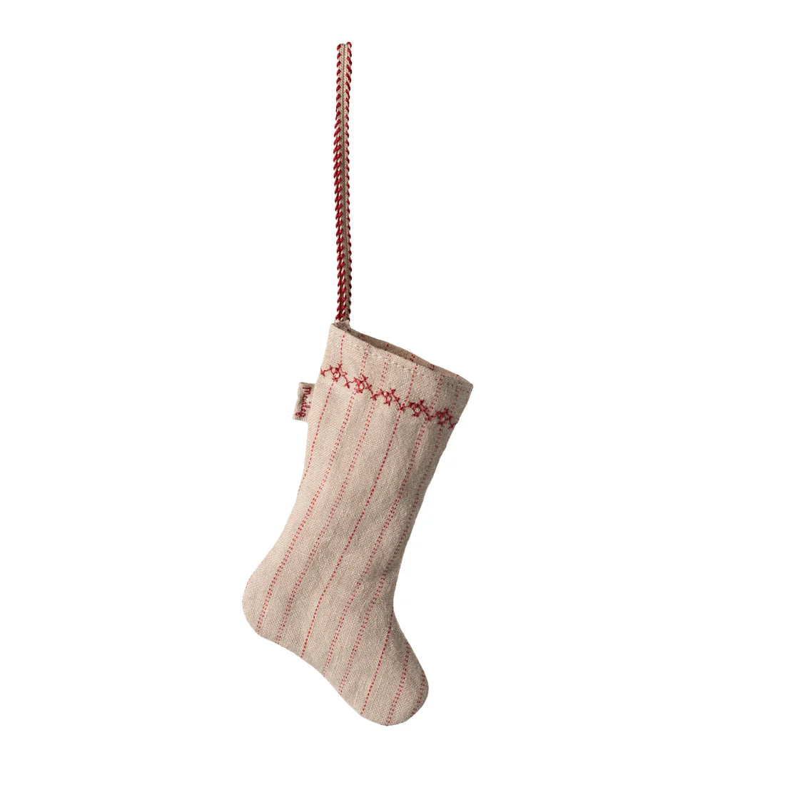 Maileg Stocking Ornament - Stripe Sand