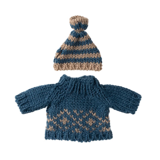 Knitted Sweater and Hat Dad Mouse | Maileg
