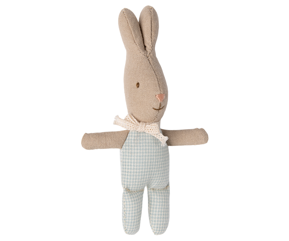 Maileg - Rabbit My Light Blue check | Tiny Paper Co. Melbourne Toy Store