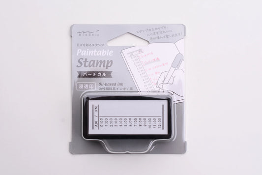 Midori Paintable Half-Stamp - Vertical Time List