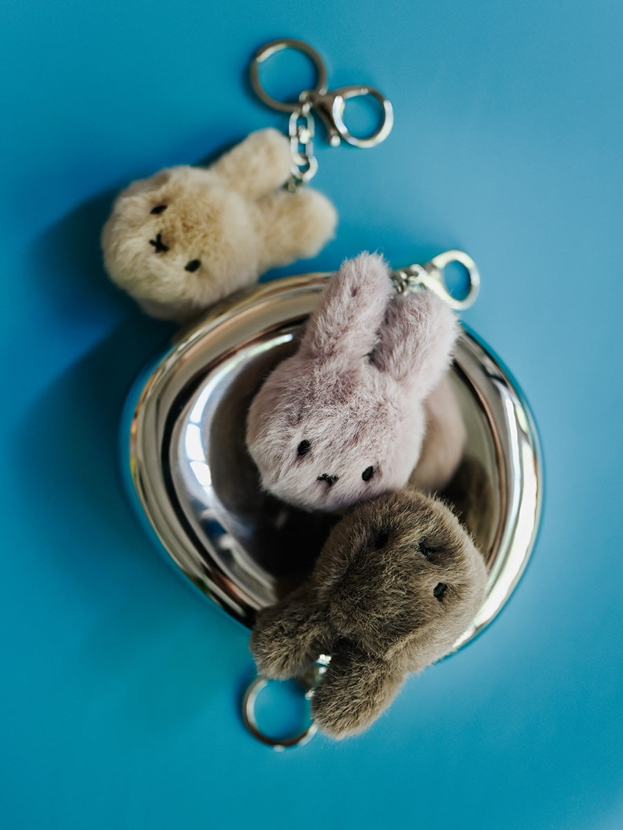 Eco Fuzzy Keychain - Taupe | Miffy