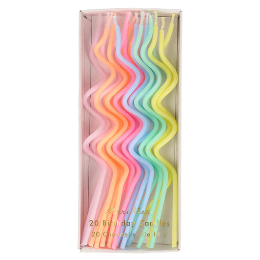 Pastel Swirly Candles (Pack of 20 in 6 colors)