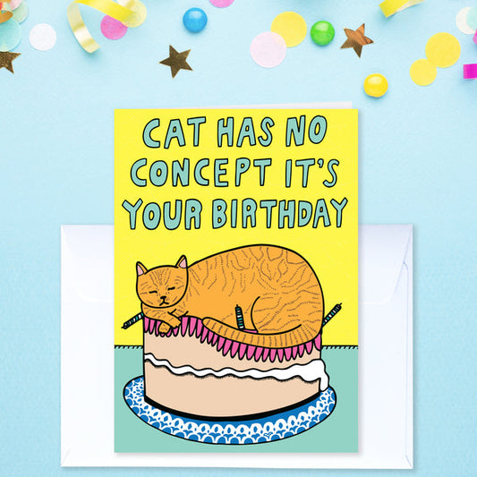 This Cat Has No Concept It's Your Birthday Greeting Cards | Able and Game