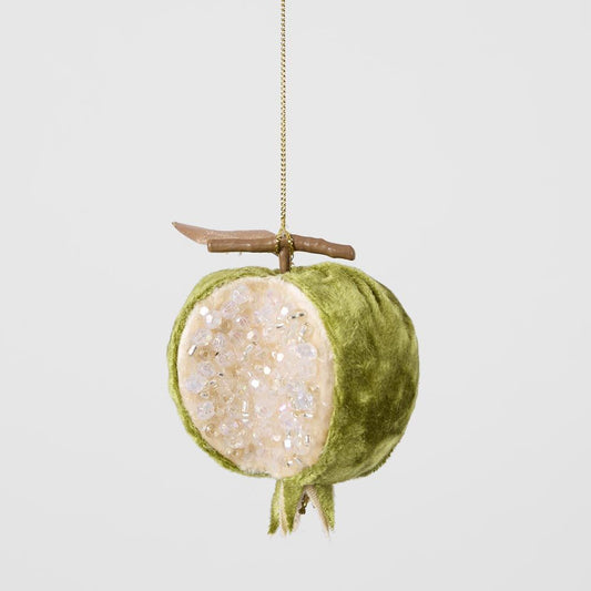 Luxe Beaded Pomegranate Tree Decoration Green | Florabelle