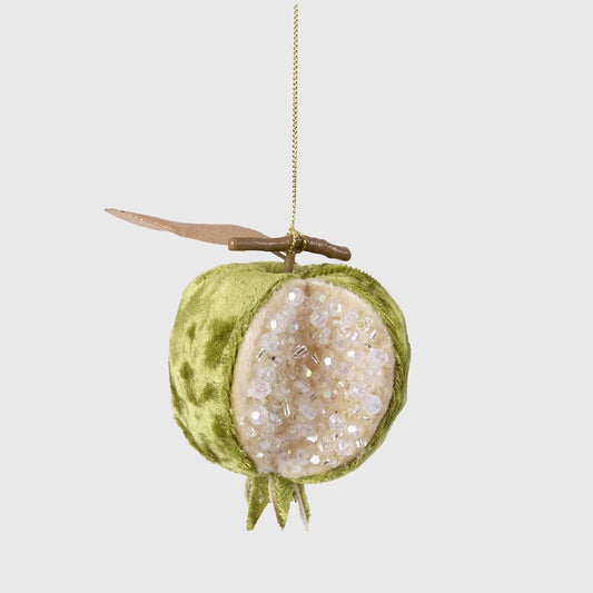 Luxe Beaded Pomegranate Tree Decoration Green | Florabelle