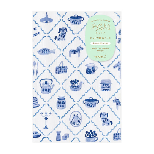 Yuru Log Notebook B6 Blue Nordic | Midori