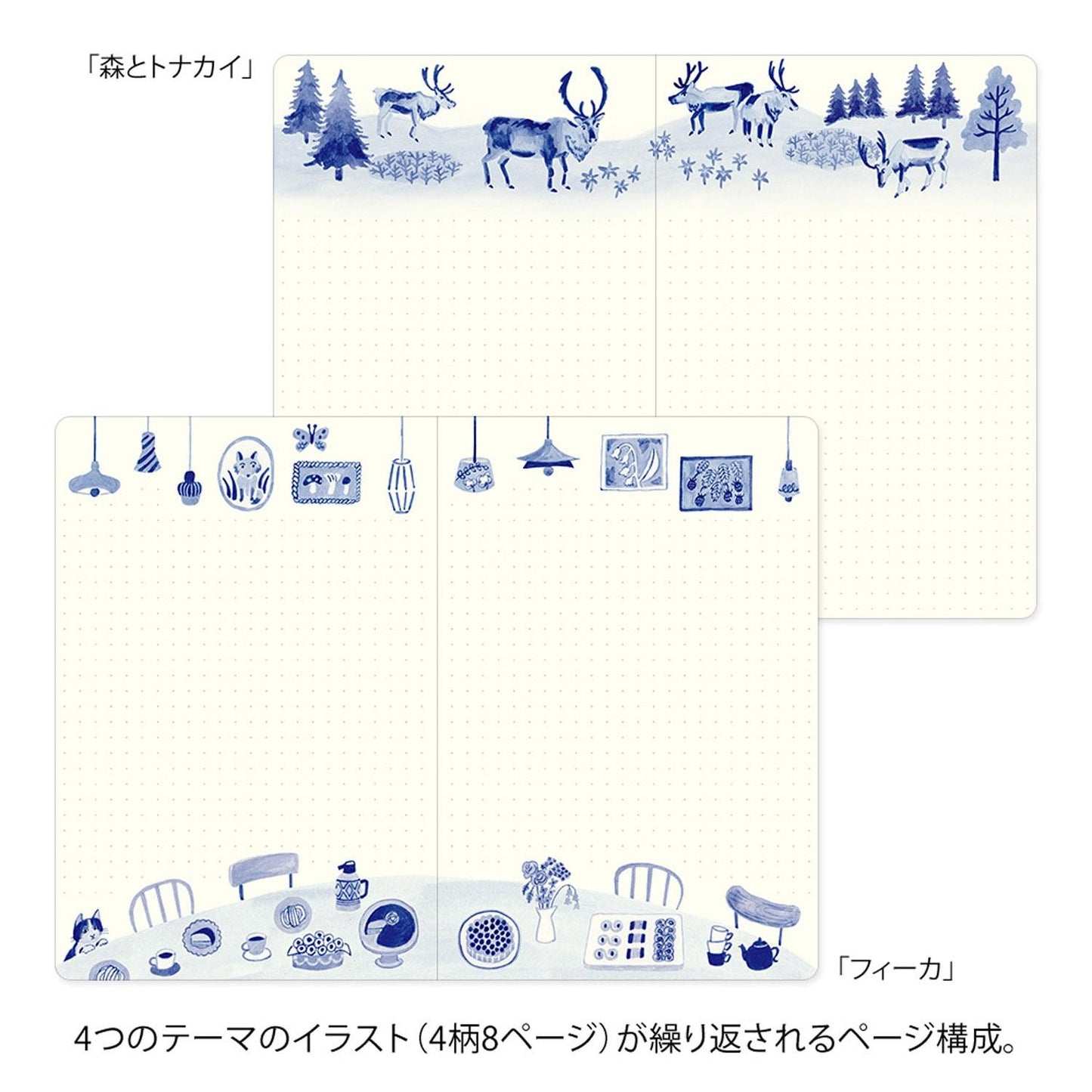 Yuru Log Notebook B6 Blue Nordic | Midori