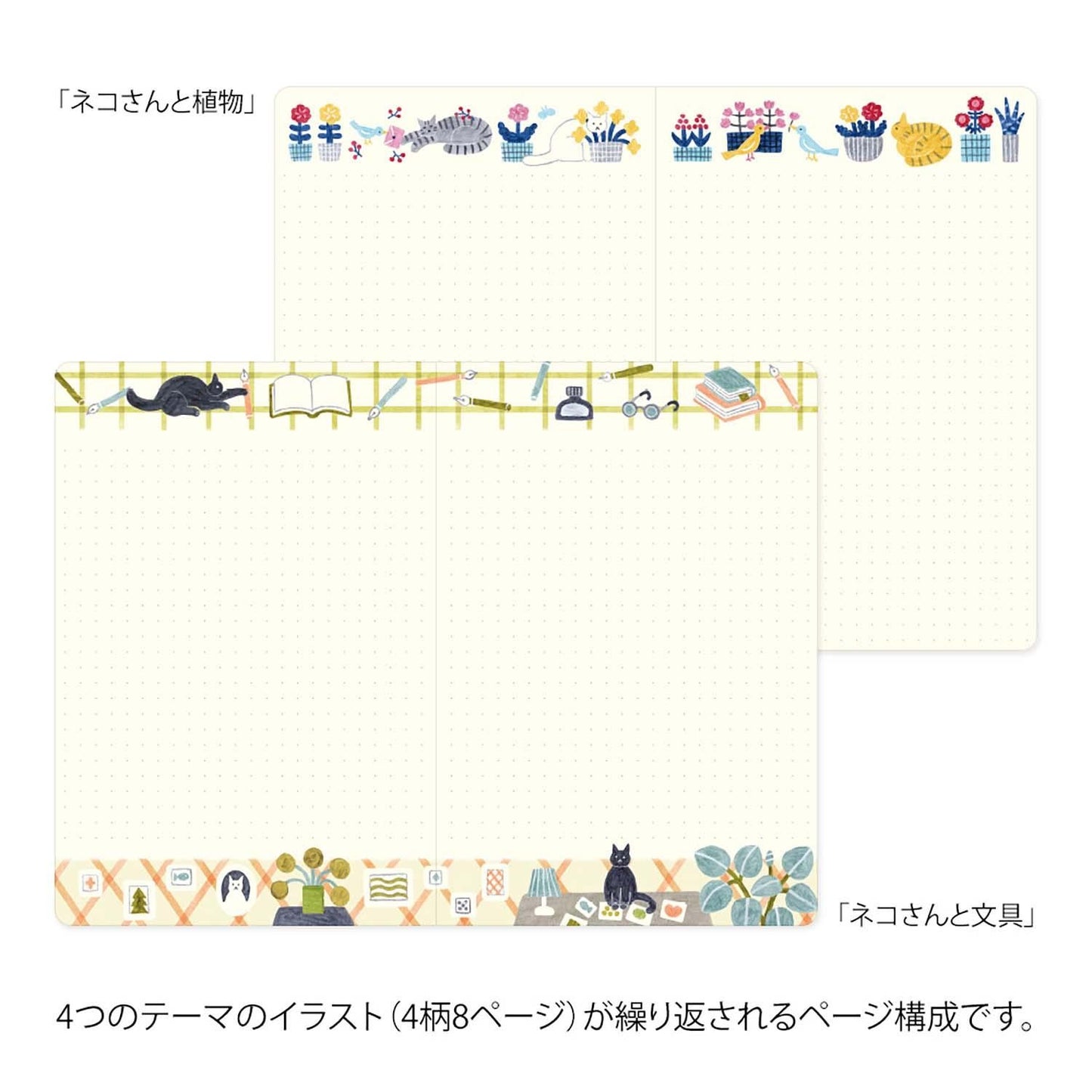 Yuru Log Notebook B6 Cat | Midori