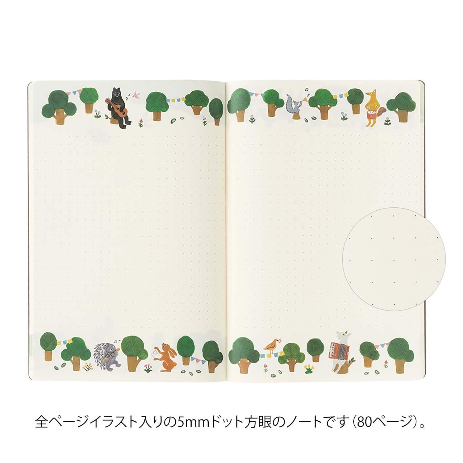 Paper Notebook Log Yuru Log Notebook B6 Forest Animal | Midori | Tiny Paper Co.