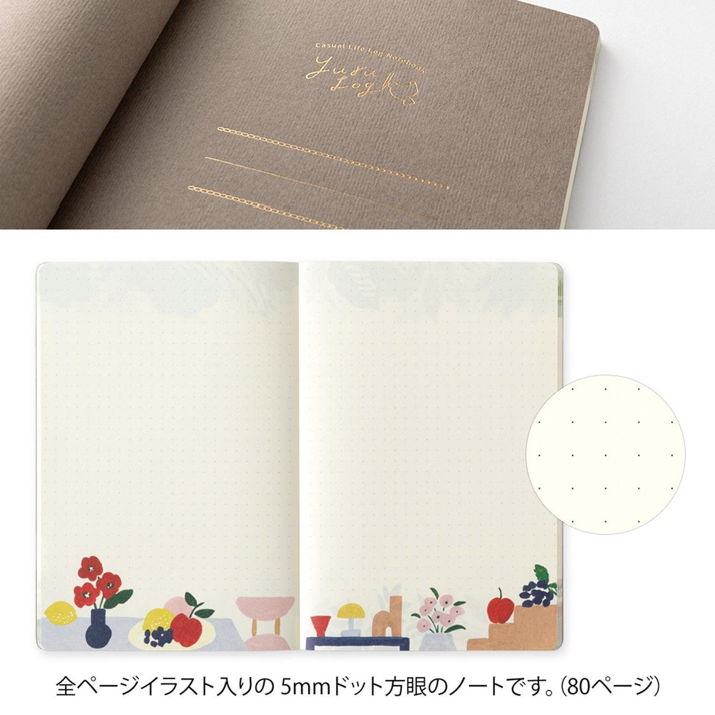 Yuru Log Notebook B6 Motif Textile | Midori