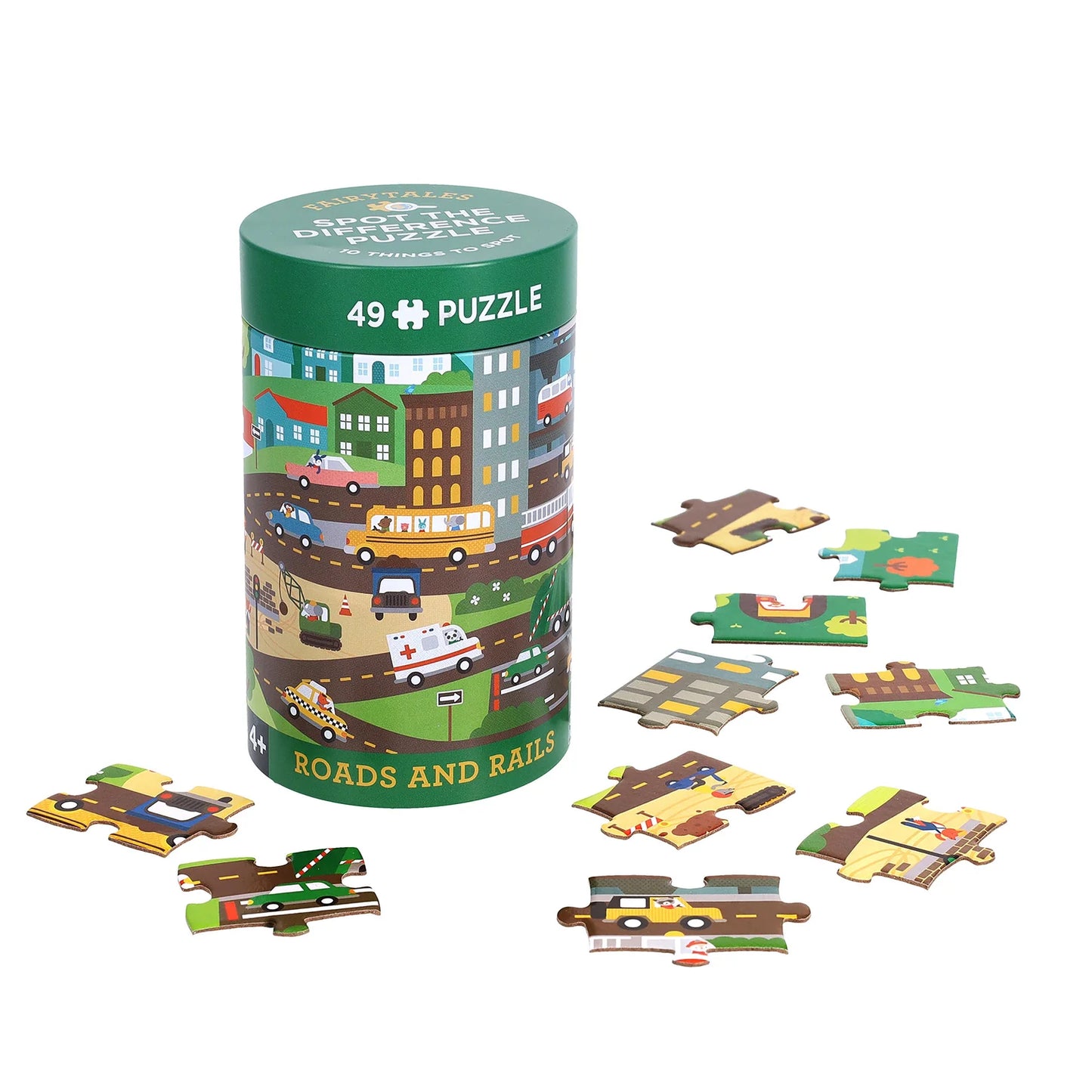 Spot the Difference: Roads and Rails Puzzle 49pc