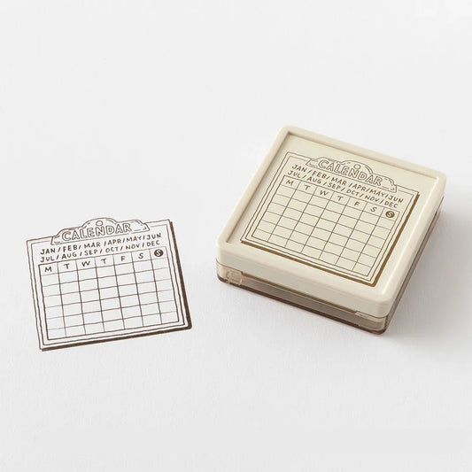 Midori Paintable Stamp - Calendar (Brown)