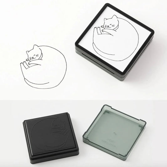 Midori Paintable Stamp - Habit Cat (Soft Brown)